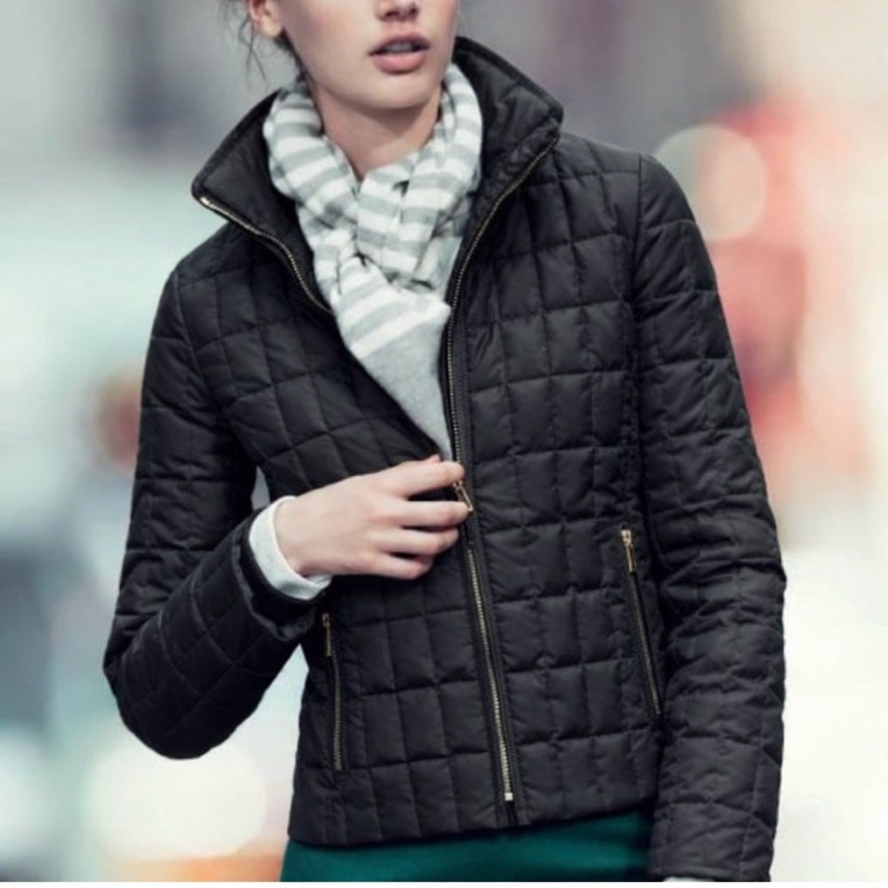 Classic lightweight J. Crew BLACK Quilted Puffer Jacket Medium